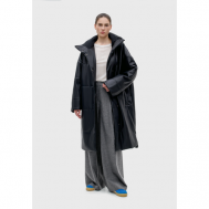 Пальто  , демисезон/зима, силуэт прямой, средней длины, размер XS, черный Studio 29