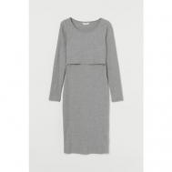 Платье-лапша , повседневное, прилегающее, миди, размер XL, серый H&M