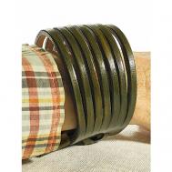 Славянский оберег, жесткий браслет, 1 шт., размер 18 см., размер one size, диаметр 6 см., зеленый, хаки Хельга Шванцхен, LeatherCA