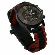 Наручные часы Тактические часы с браслетом выживания, красный, черный VoenPro
