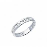 Кольцо кольцо из золота б1901, белое золото, 585 проба, фианит, размер 20, бесцветный Atoll