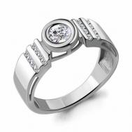 Кольцо  Кольцо из серебра 69161А, серебро, 925 проба, родирование, фианит, размер 19, бесцветный Aquamarine