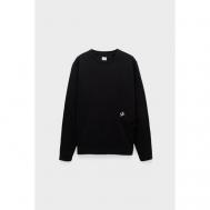 Толстовка  diagonal fleece mixed pocket sweatshirt, силуэт прямой, средней длины, размер 54, черный C.P. COMPANY
