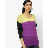Пуловер , размер M, фиолетовый, черный United Colors of Benetton
