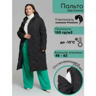 Куртка-рубашка   Пальто-жилет осень, размер 58, черный NELIY VINCERE