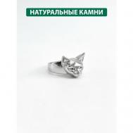 Кольцо  Кошка, серебро, 925 проба, бриллиант, размер 20, черный Кристалл мечты