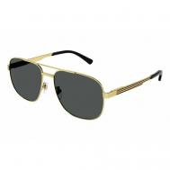 Солнцезащитные очки , прямоугольные, оправа: металл, для мужчин, золотой Gucci
