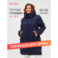 Куртка   женская пуховик зимний, размер 52, синий LINA REY