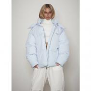 куртка   зимняя, оверсайз, подкладка, размер S, голубой Feelz