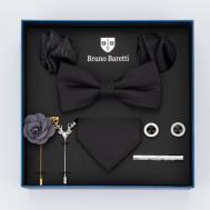 Комплект аксессуаров , подарочная упаковка, для мужчин, черный Bruno Baretti