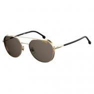 Солнцезащитные очки , прямоугольные, оправа: металл, для мужчин, золотой Carrera