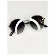 Солнцезащитные очки , круглые, оправа: металл, градиентные, с защитой от УФ, черный Kyle