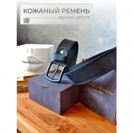 Ремень натуральная кожа, металл, подарочная упаковка, размер 130, длина 130 см., черный Alexander Sviridov