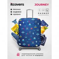 Чехол для чемодана  Journey-l, 150 л, размер L, синий, белый itcovers