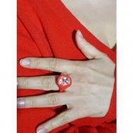 Кольцо Кольцо красное с кристаллом , кристаллы Swarovski, размер 17, белый, красный Otevgeni