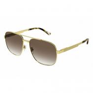 Солнцезащитные очки , прямоугольные, оправа: металл, градиентные, для мужчин, золотой Gucci