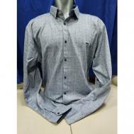 Рубашка , размер 4xlсиний, серый Taft