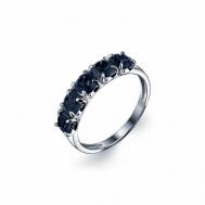 Кольцо помолвочное  Ювелирное изделие кольцо серебро 925 пробы с покрытием родаж натуральным камнем Сапфир, серебро, 925 проба, родирование, сапфир, размер 17.5, белый Великолепный век