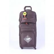 Комплект чемоданов , 96 л, размер L, коричневый Pigeon