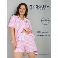 Пижама , размер 50, розовый, белый Алтекс