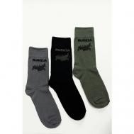 Носки , 3 пары, размер 40-47, черный, зеленый, серый Berchelli
