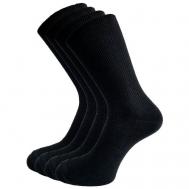 Мужские носки , 4 пары, классические, вязаные, размер 25 (39-40), черный ЛЧПФ