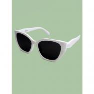 Солнцезащитные очки , кошачий глаз, с защитой от УФ, градиентные, для женщин, белый ECOSKY