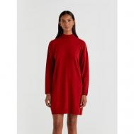 Платье-свитер , повседневное, полуприлегающее, мини, вязаное, размер M, красный United Colors of Benetton