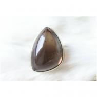 Кольцо , нержавеющая сталь, кварц, размер 17.5, золотой, коричневый 100% URAL