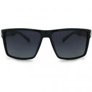 Солнцезащитные очки , квадратные, оправа: пластик, поляризационные, для мужчин, черный Matrix