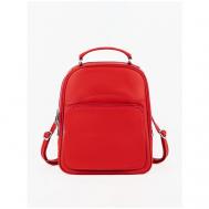 Рюкзак  торба  2081-208red, натуральная кожа, внутренний карман, красный NOVE