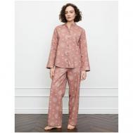 Пижама , брюки, рубашка, размер 46 (L), коричневый Celena