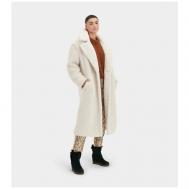 Пальто  , демисезон/зима, оверсайз, размер 44/S, белый UGG