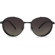 Солнцезащитные очки , круглые, оправа: металл, поляризационные, для мужчин, черный Matrix