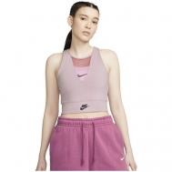 Майка , силуэт прилегающий, без чашки, размер S, розовый Nike