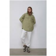 куртка-рубашка   демисезонная, стеганая, размер M-L, зеленый Alexandra Talalay
