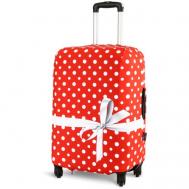 Чехол для чемодана , текстиль, 150 л, размер L, белый, красный Fancy Armor
