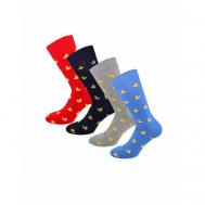 Мужские носки , 1 пара, классические, фантазийные, размер Unica (40-45), серый Lui