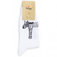 Носки  унисекс , 1 пара, классические, размер 38-41	, белый, черный St. Friday