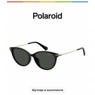 Солнцезащитные очки , кошачий глаз, устойчивые к появлению царапин, поляризационные, для женщин, черный Polaroid
