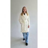 Куртка  демисезонная, удлиненная, силуэт прямой, ультралегкая, быстросохнущая, стеганая, размер 46, белый Art Moda