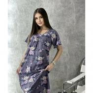 Сорочка  удлиненная, короткий рукав, трикотажная, размер 54-56, фиолетовый Мария