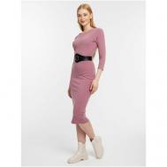 Платье-футляр полуприлегающее, миди, размер 42, фиолетовый, фуксия Formula style