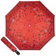 Зонт , автомат, 2 сложения, купол 96 см., 8 спиц, система «антиветер», для женщин, красный Moschino