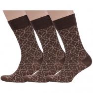 Носки , 3 пары, размер 25, коричневый Sergio di Calze