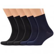Мужские носки , 5 пар, укороченные, размер 27-29 (42-45), мультиколор RuSocks