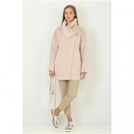 Пальто   демисезонное, силуэт свободный, средней длины, размер 58/170, бежевый Lea Vinci