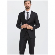 Костюм-тройка , пиджак и брюки, размер 48-176, черный UNBENDING