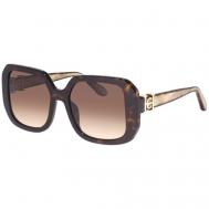 Солнцезащитные очки , квадратные, оправа: пластик, градиентные, для женщин, коричневый Carolina Herrera