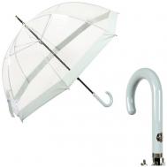 Зонт-трость , механика, купол 89 см., 8 спиц, прозрачный, белый M&P